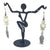 Faceted Ancient Calcified Shell Beads and Bohemian Glass with Silver Fish Charm Earrings - Rita Okrent Collection (E659)