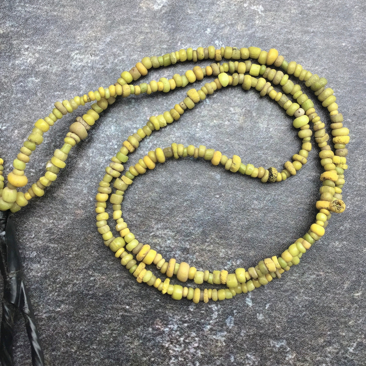 Ancient Small Yellow Glass IndoPacific TradeWind Nila Beads - Rita Okrent Collection (AT0690f)