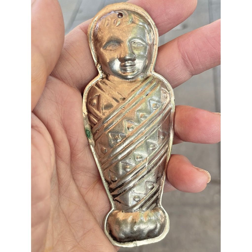 Silver Ex-Voto Milagro Amulet of Baby, Italy or Egypt - Rita Okrent Collection (P155b)