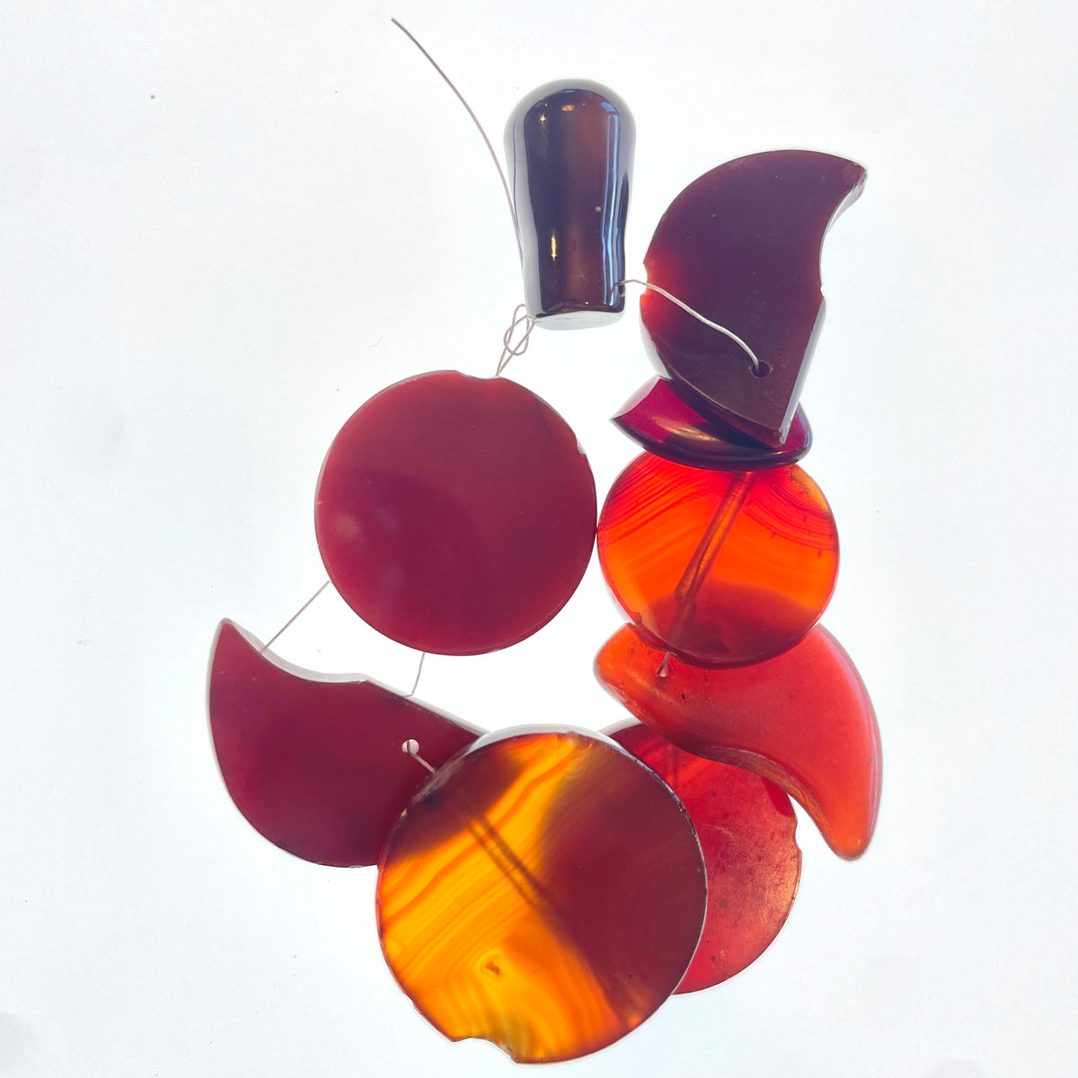 Antique Mixed Carnelian Beads and Pendants, Idar Oberstein - Rita Okrent Collection (S225d)