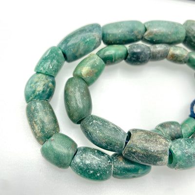Ancient Deep Green Serpentine Stone Beads from Mauritania - Rita Okrent Collection (S497)