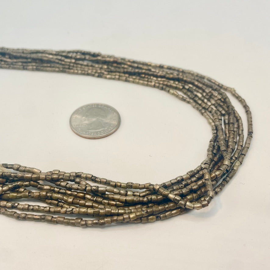 Very Long Strand of Small Brass Bronze Spacer Beads from the African Trade - Rita Okrent Collection (ANT659)