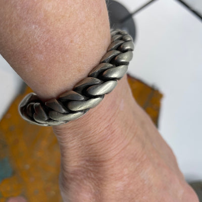 Bedouin Silver Twisted Tribal Bracelet, Upper Egypt - Rita Okrent Collection (BR043)
