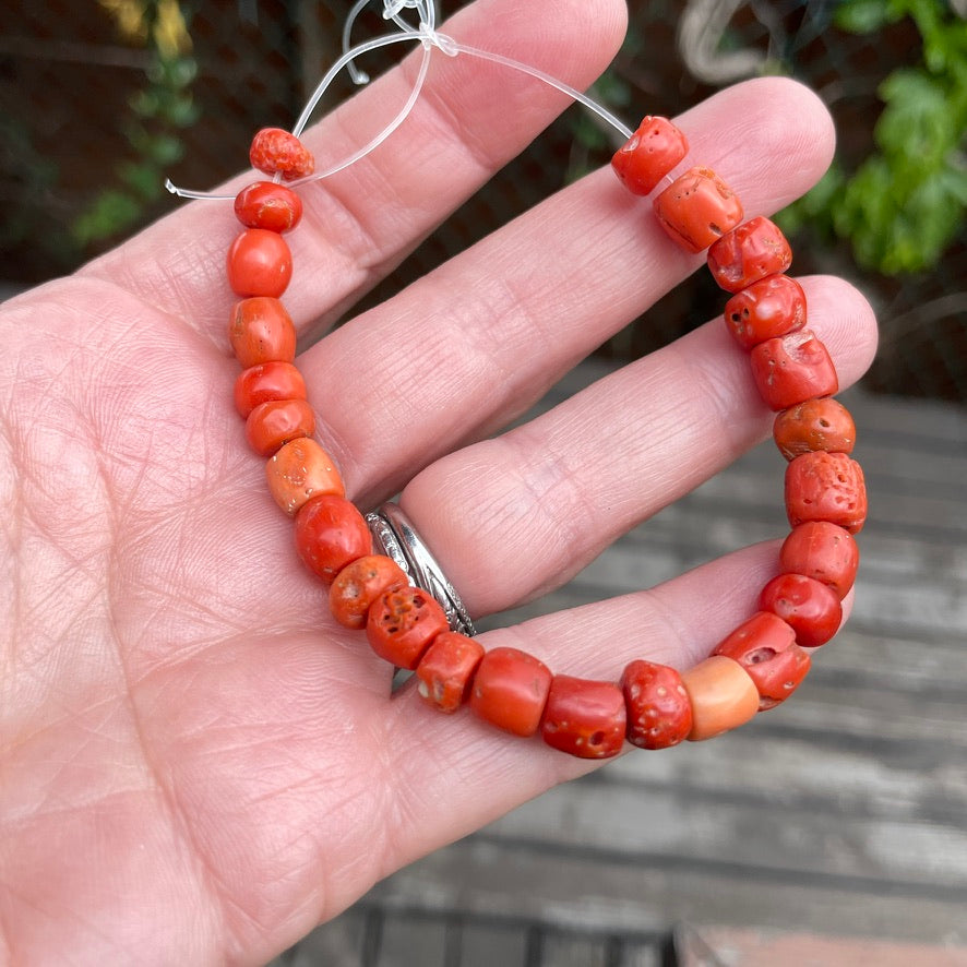 Antique Yemeni Coral Beads in Short Strands - Rita Okrent Collection (C790b)