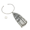 Yemenite Silver Hanging Amulet Necklace on Silver Torque Choker - Rita Okrent Collection (NE814)