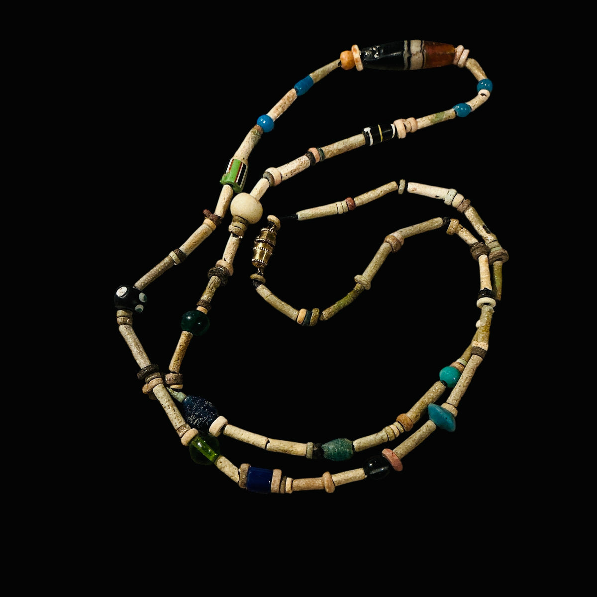 Ancient Egyptian Faience, Glass and Stone Bead Necklace by Rita - Rita Okrent Collection (NE459)