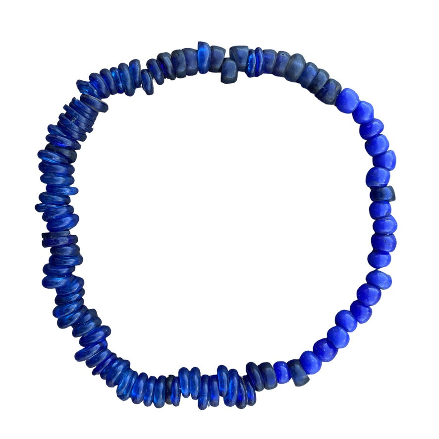 Mix of Shapes Strand Cobalt Blue Antique Dutch Dogon Glass Beads - Rita Okrent Collection (AT0692)