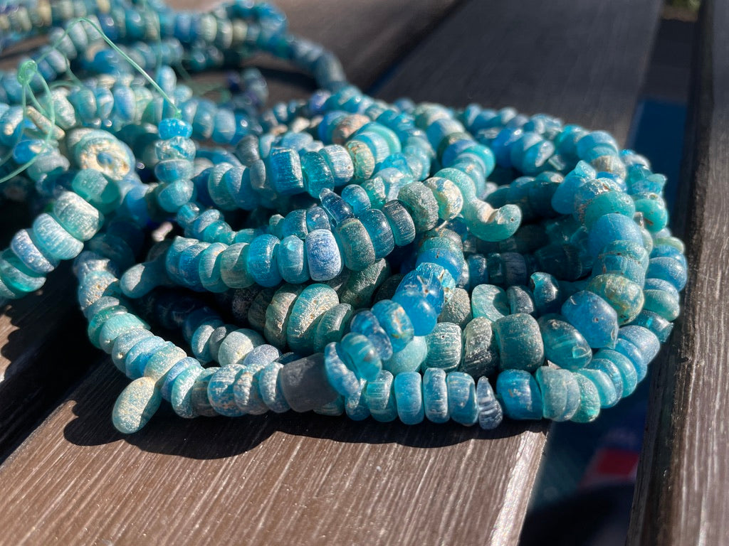 Favorite Very Blue Glass Medium Sized Nila Beads from the West African Trade - Rita Okrent Collection (AT0422j)