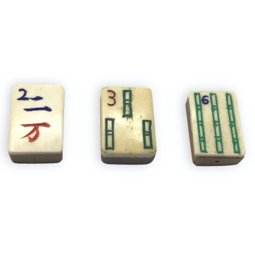 Group of Vintage Bakelite Mah Jong Tiles from Hong Kong - Rita Okrent Collection (P528d)