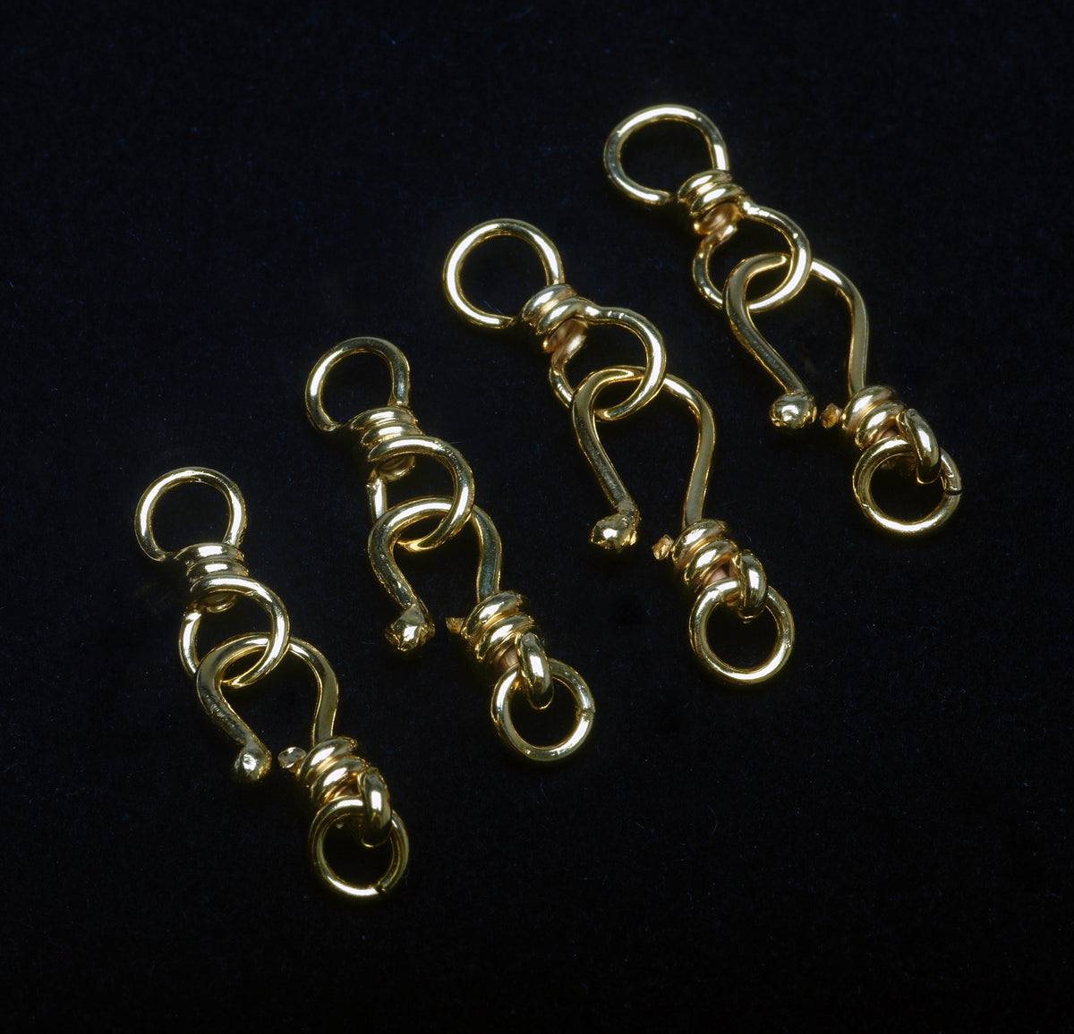 Rita Okrent's Hook-and-Double Eye Clasps in Sterling Silver and Gold-Over-Sterling in Various Sizes