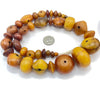 Vintage Phenolic Resin Bead Strand, Mixed Diamond and Round Beads - Rita Okrent Collection (AT0706b)