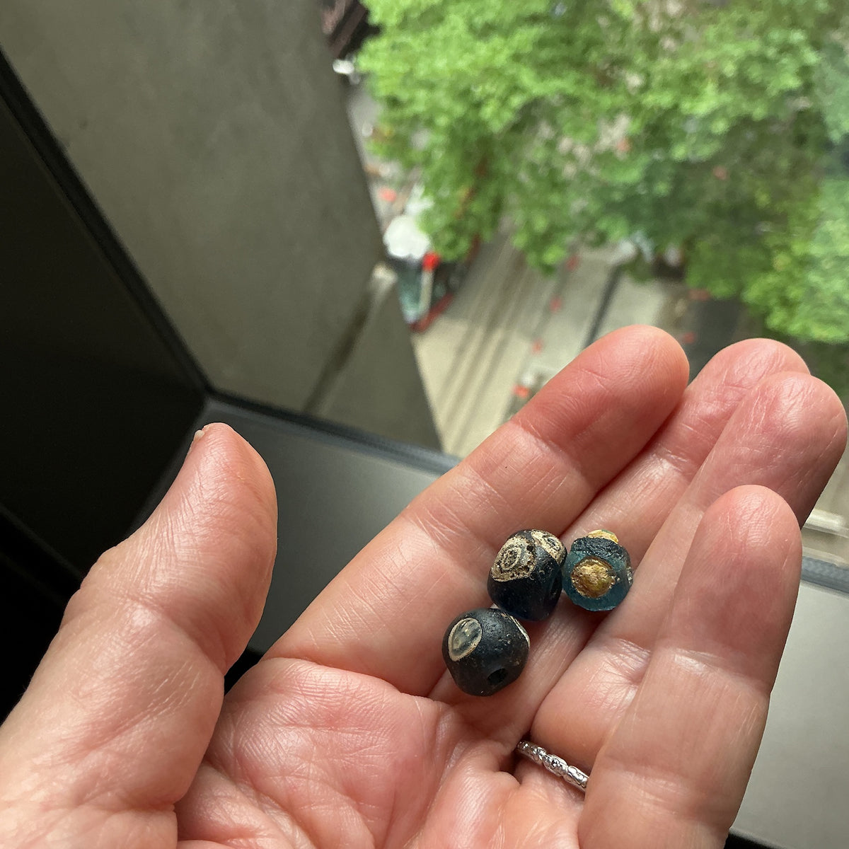 Selection of 3 Small Rare Style Ancient Glass Eye Beads - Rita Okrent Collection (AG336)