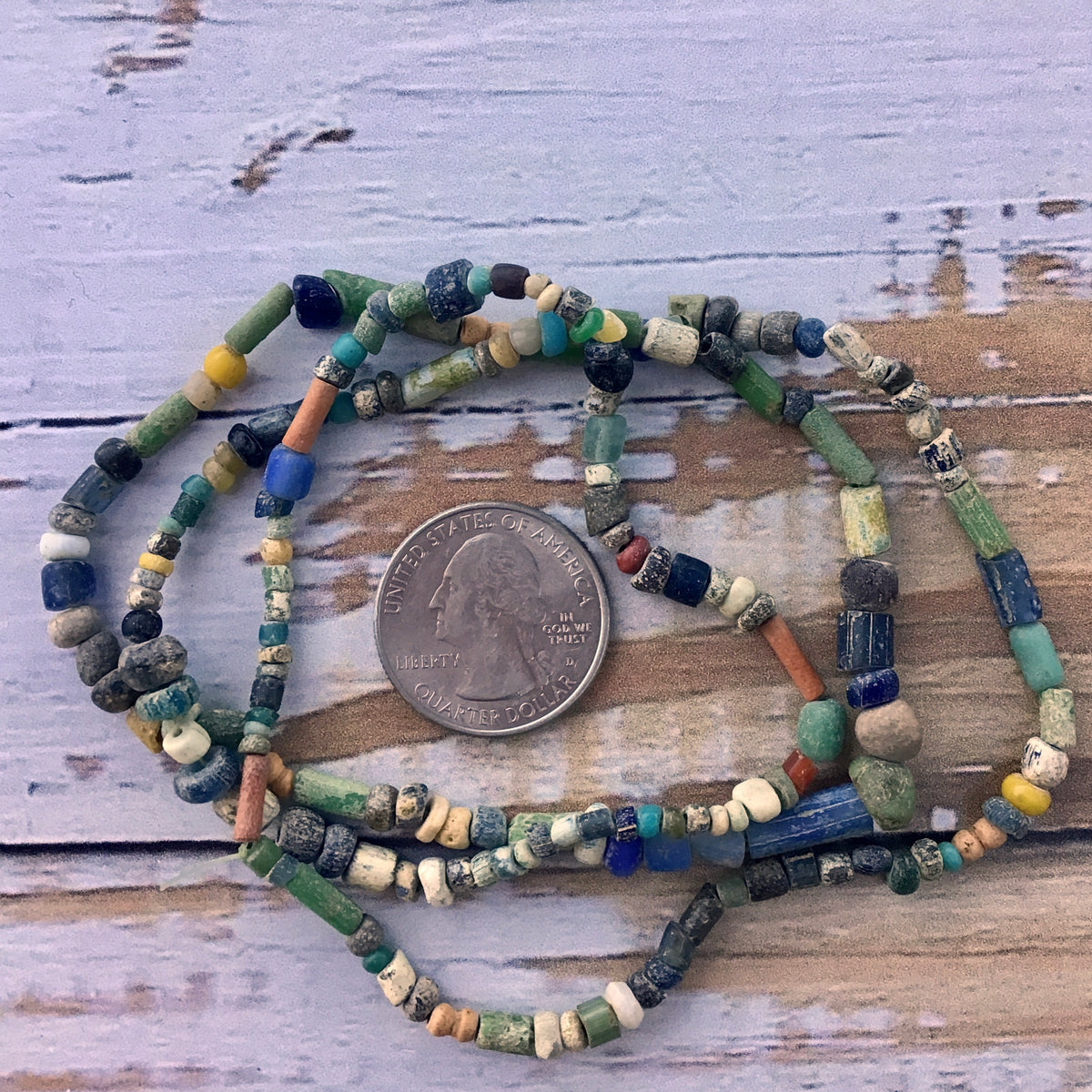 Ancient Glass Small Nila Beads from Mali, Many Colors - Strand B - Rita Okrent Collection (AT0649b)