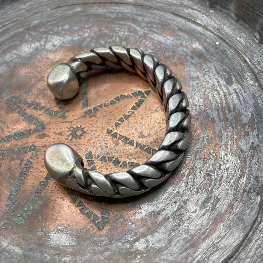 Bedouin Silver Twisted Tribal Bracelet, Upper Egypt - Rita Okrent Collection (BR043)