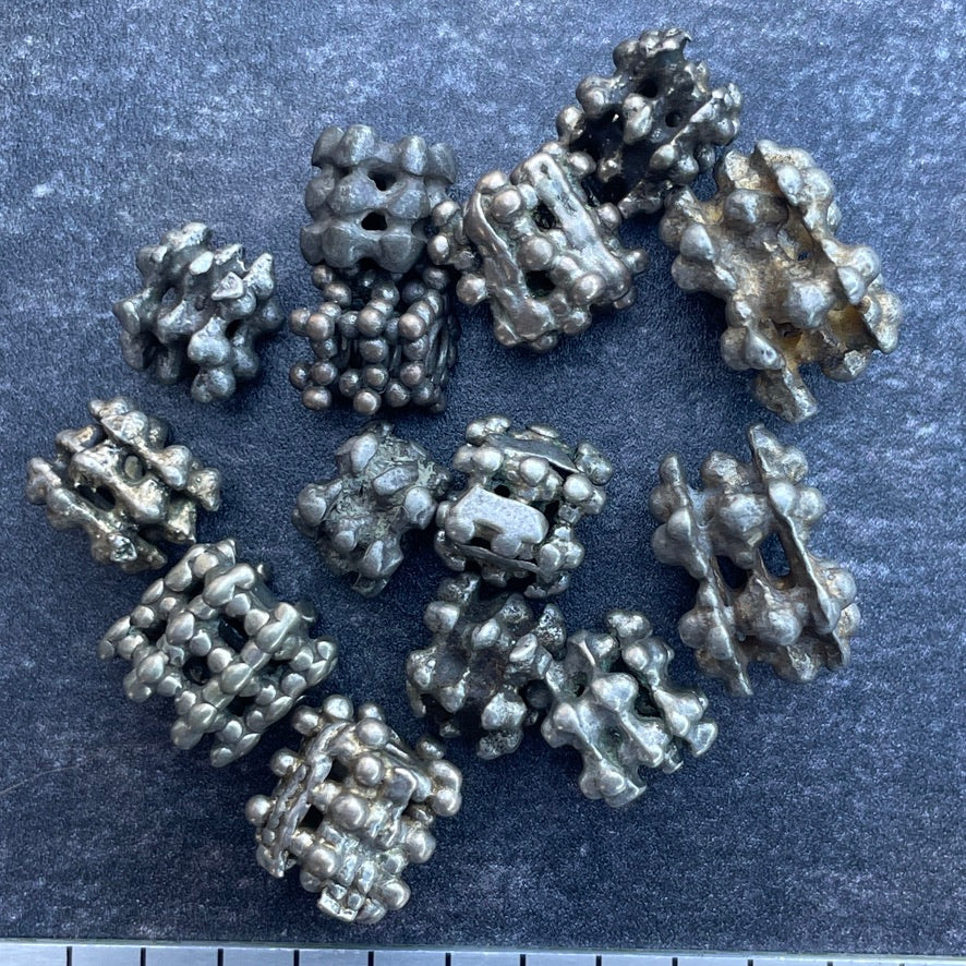 Group of 14 Old Mixed Granulated Yemenite Silver Berry Beads  - Rita Okrent Collection (ANT521)