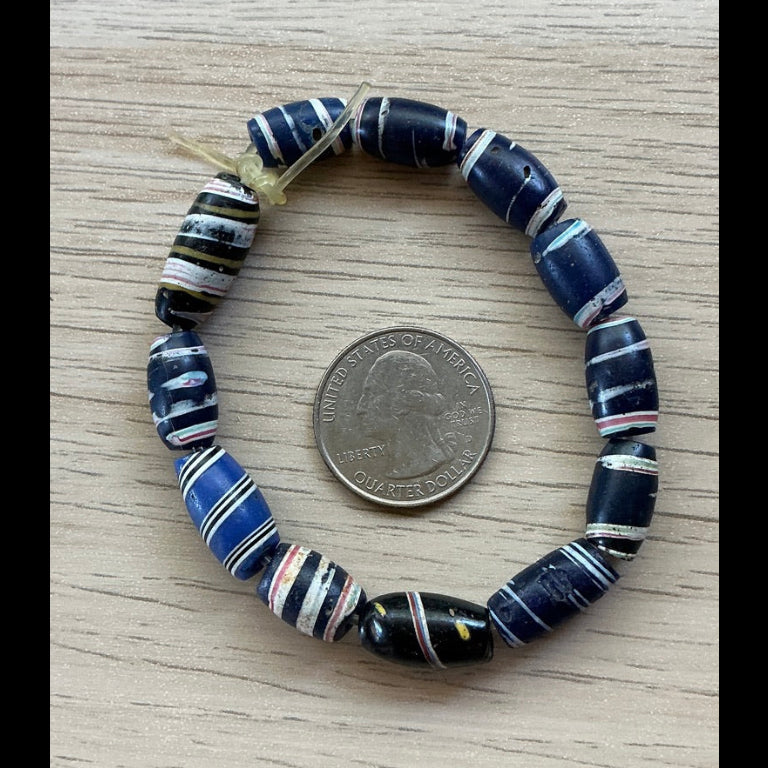 Short Strand of Antique Striped Venetian Glass Beads from the African Trade - Rita Okrent Collection (AT1937)