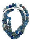 A Strand of Ancient Early Islamic Glass Beads, in Blue and Green, Some with Eyes  - Rita Okrent Collection (AG111p)