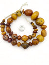 Vintage Phenolic Resin Bead Strand, Mixed Diamond and Round Beads - Rita Okrent Collection (AT0706b)