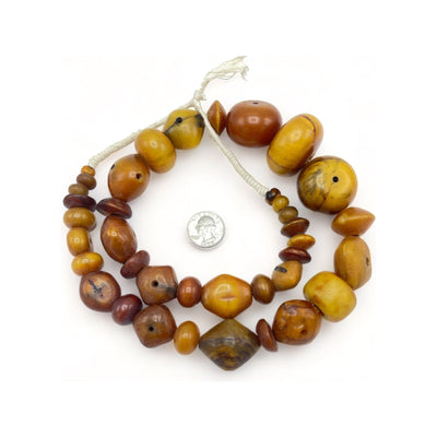 Vintage Phenolic Resin Bead Strand, Mixed Diamond and Round Beads - Rita Okrent Collection (AT0706b)