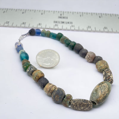 Islamic Glass and Stone Mixed Bead Strand, Mauritania - Rita Okrent Collection (AG152b)