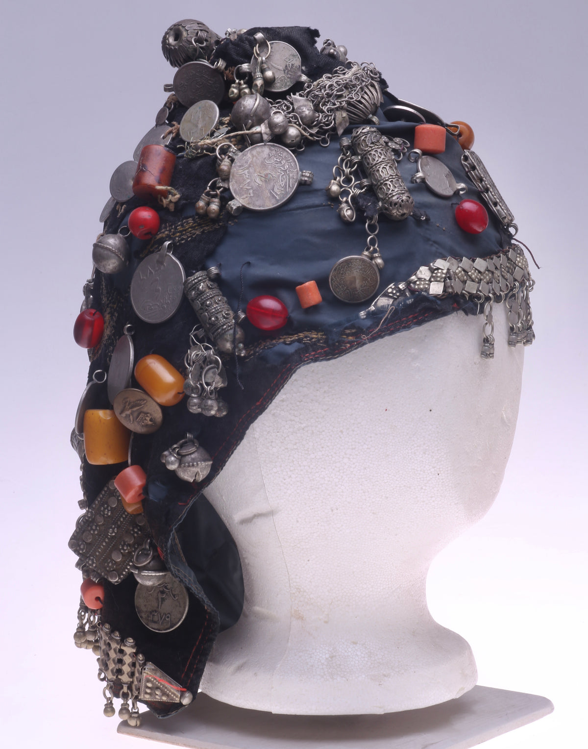 An Extraordinary, Richly Adorned Yemeni Woman’s Bonnet - Rita Okrent Collection (C910)