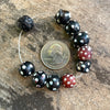 Short Strand of 10 Black and White and Red and White Skunk Beads - Rita Okrent Collection (AT0638)