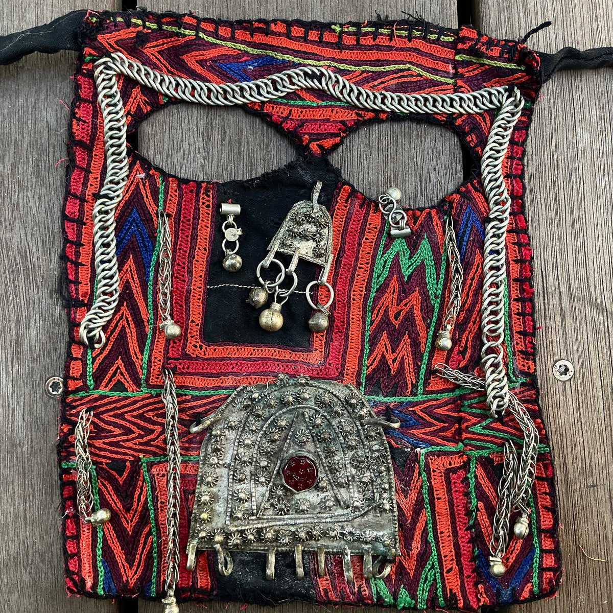 Vintage Bedouin Veil, Adorned with Metal Jewels,  from Yemen - Rita Okrent Collection (AA406)