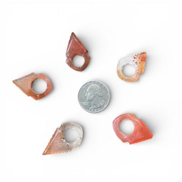 Group of 5 Rare Antique Carnelian Tuareg Tanfouk Talhakimt Hair Ornaments - Rita Okrent Collection (P675f))