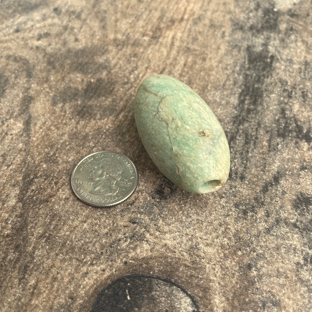 Exquisite Ancient Amazonite Focal Bead from Mauritania - Rita Okrent Collection (S534)