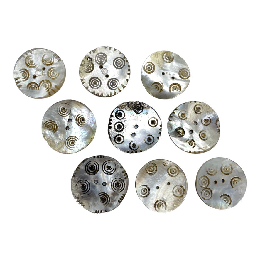 Choice of Vintage Mother of Pearl Gilgit Buttons - Rita Okrent Collection (P904)