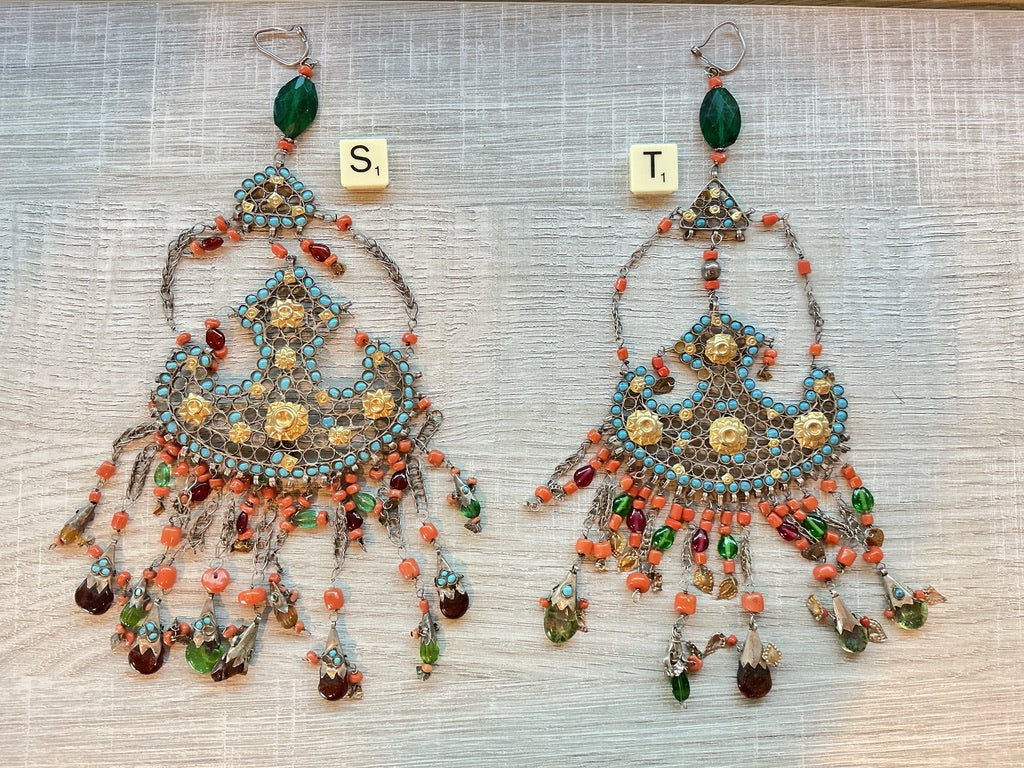 Selection of Exquisite Uzbeki Bridal Temporal Ornaments - Rita Okrent Collection (C928)