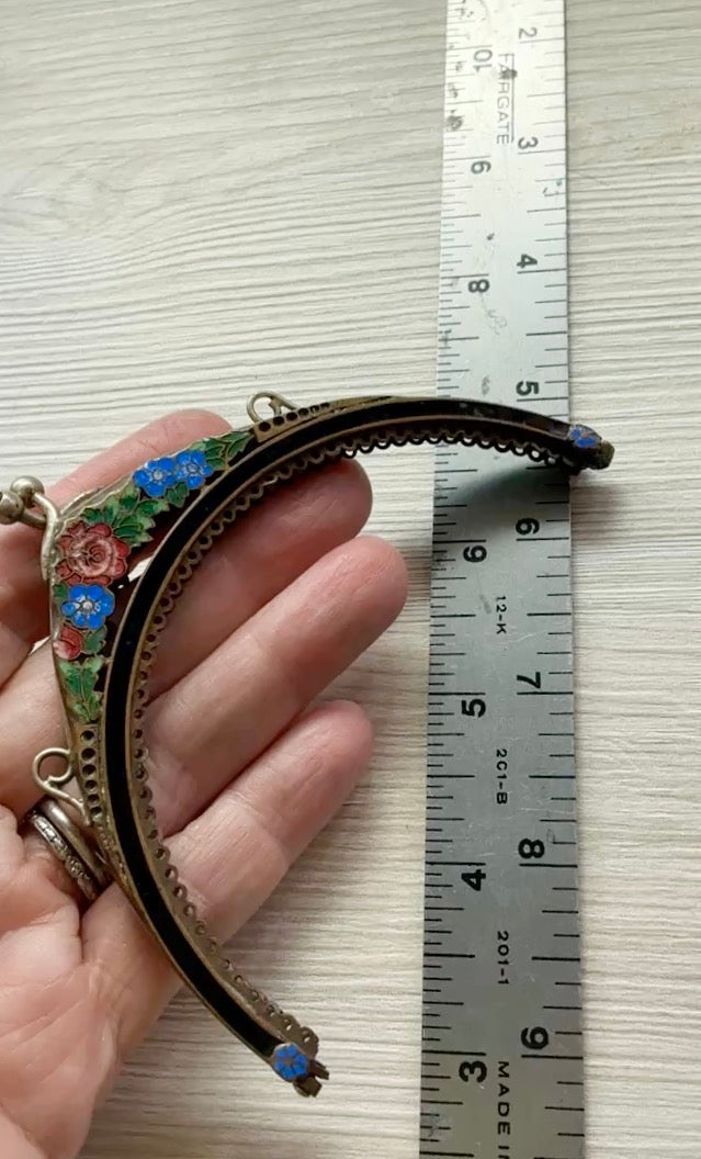 Antique French Enameled Metal Snap Purse Closure - Rita Okrent Collection (AA584)