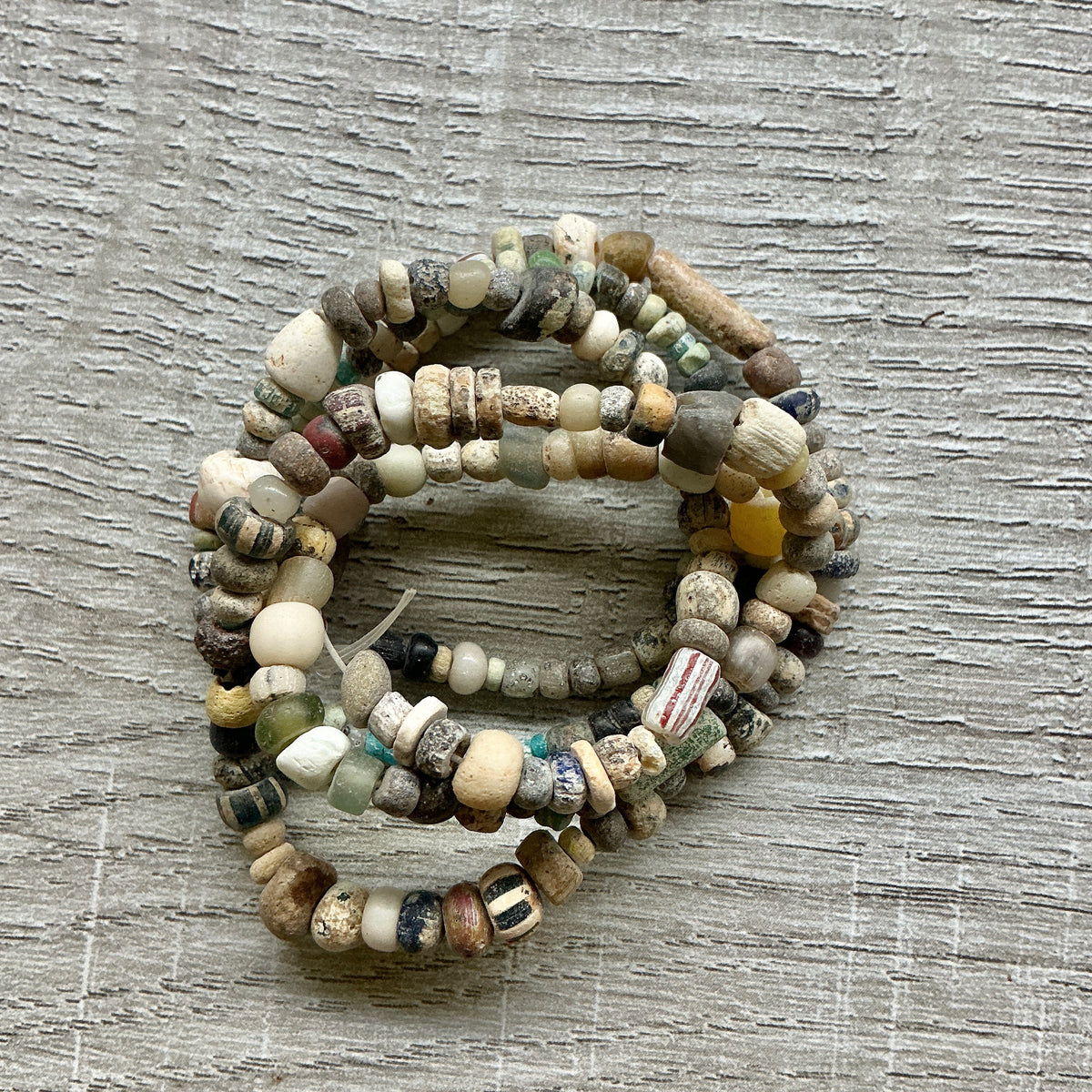 Grab Bag Strands of Small Mixed Brightly Hued Ancient Nila Beads, Mali - Rita Okrent Collection (AT0698)