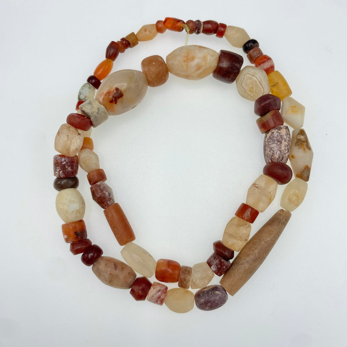 Mixed Hand Carved Antique Stone Strand - Rita Okrent Collection (S756)