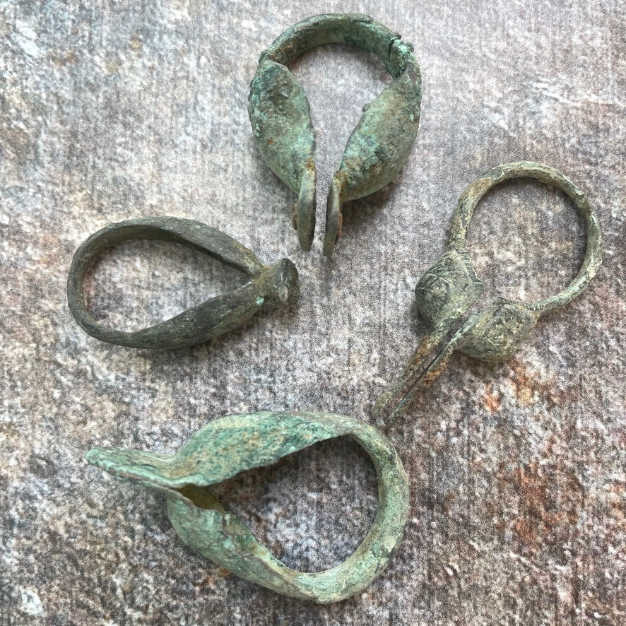 Group of Antique Niger River Delta Vert-de-Gris Bronze Rings, Mali - Rita Okrent Collection (P602c)