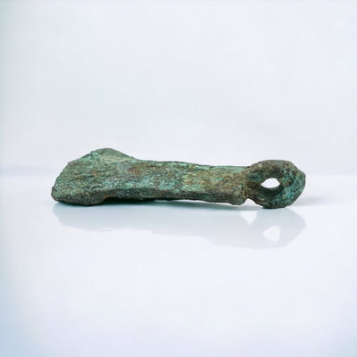 Antique Vert-de-Gris Dogon Tribal Bronze Bell Pendant, Mali - Rita Okrent Collection (P903)