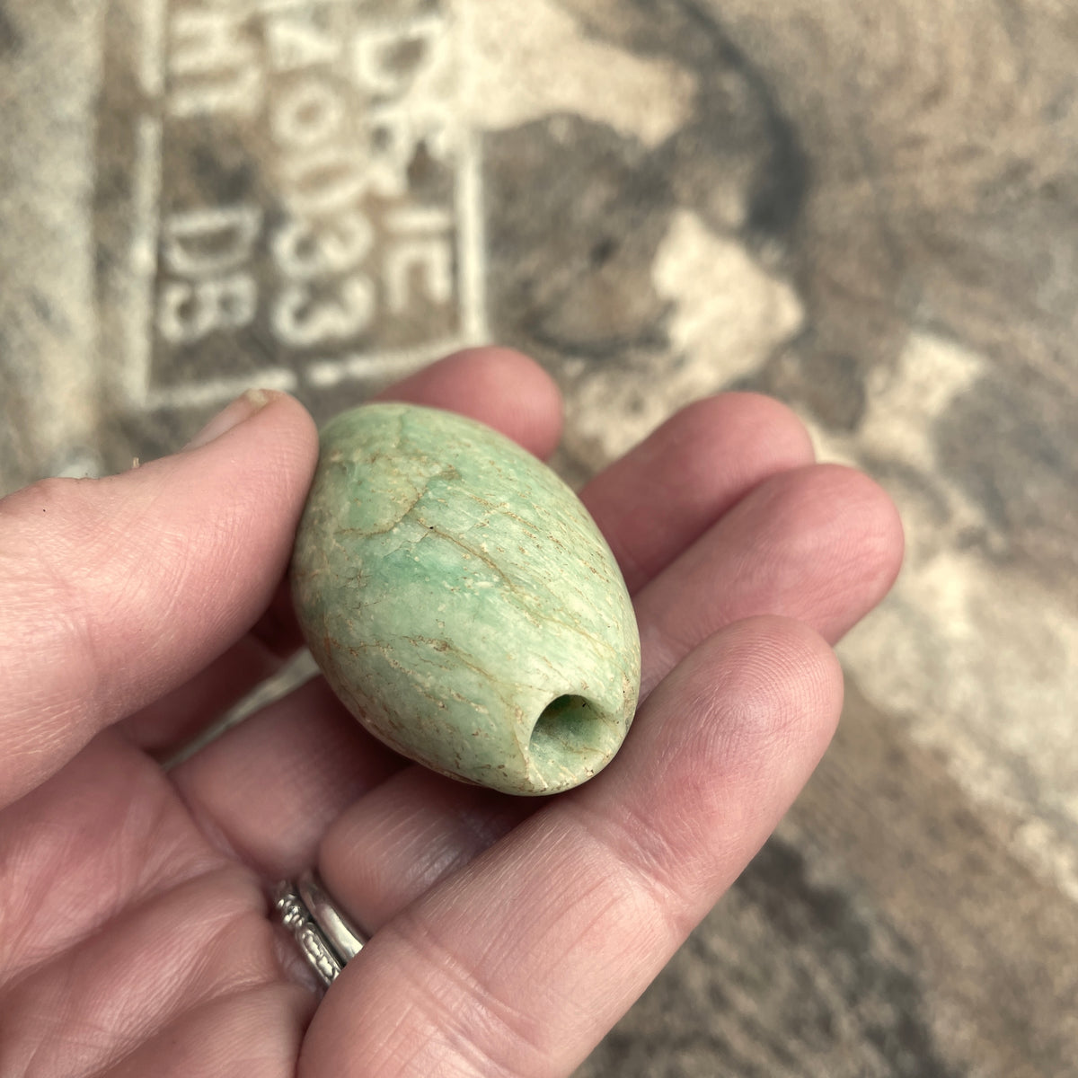 Exquisite Ancient Amazonite Focal Bead from Mauritania - Rita Okrent Collection (S534)