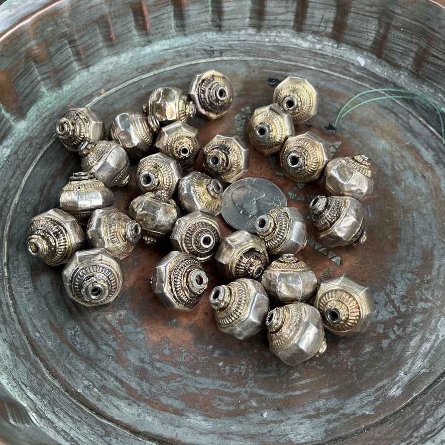 Favorite Antique Gold Washed - Gilded Sterling Silver Beads from Sri Lanka - Rita Okrent Collection (C551)