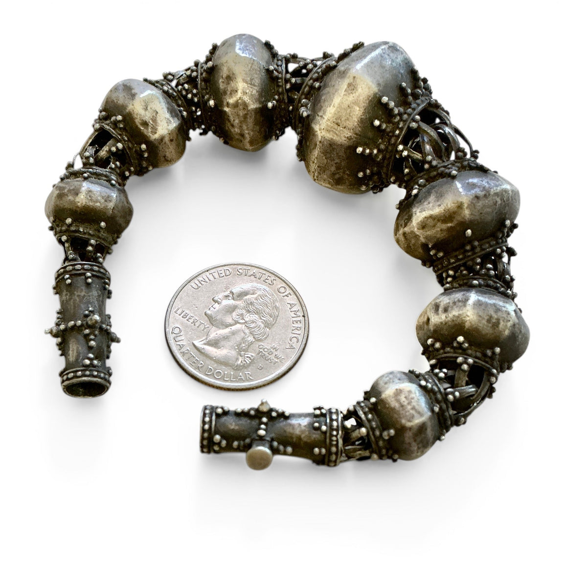 Silver Beaded Necklace Element from Ceylon - Sri Lanka - Rita Okrent Collection (C979)