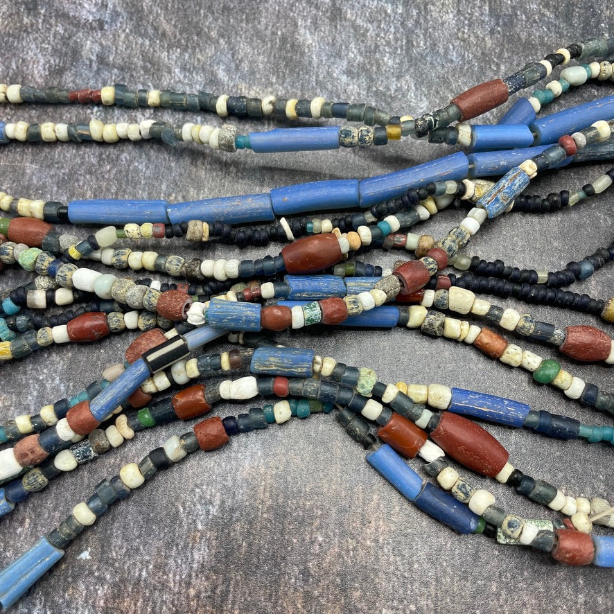 Very Long Strand of Ancient Mixed Beads from West Africa - Rita Okrent Collection (AT1891)