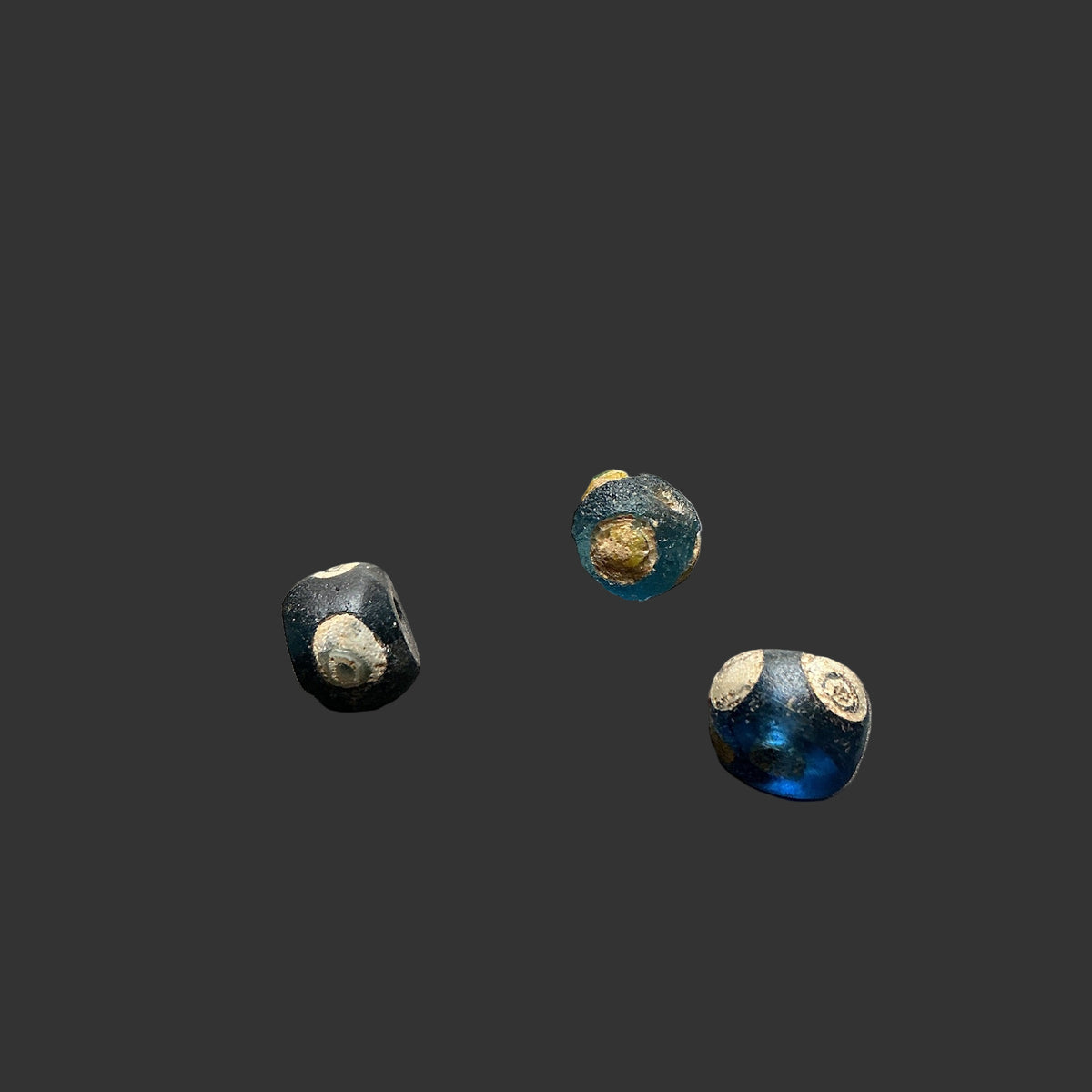 Selection of 3 Small Rare Style Ancient Glass Eye Beads - Rita Okrent Collection (AG336)