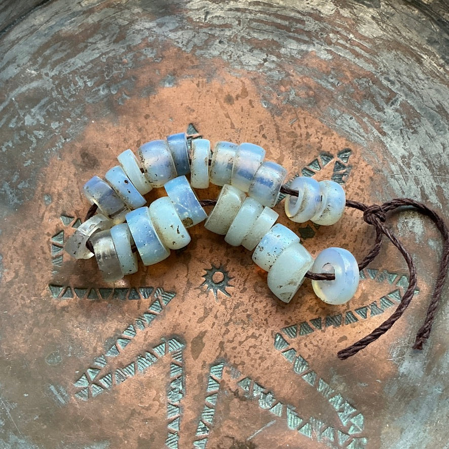 Short Strand of Antique European Opalescent Glass  Beads - Rita Okrent Collection (AT1931)