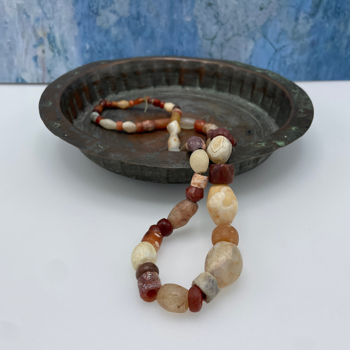 Mixed Hand Carved Antique Stone Strand - Rita Okrent Collection (S756)