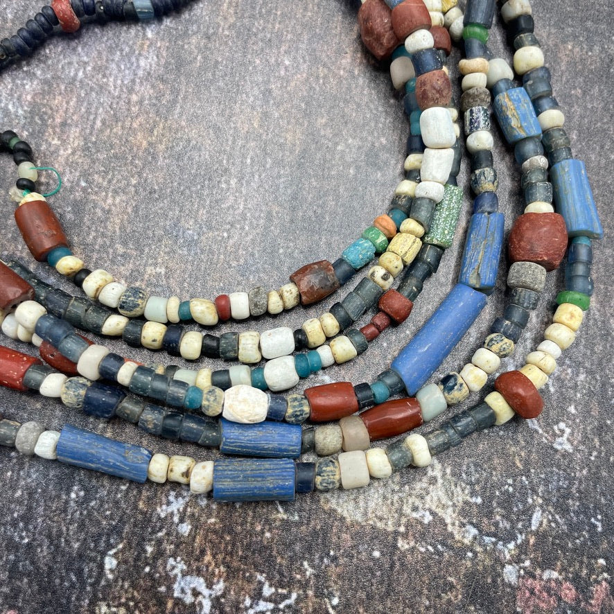 Very Long Strand of Ancient Mixed Beads from West Africa - Rita Okrent Collection (AT1891)