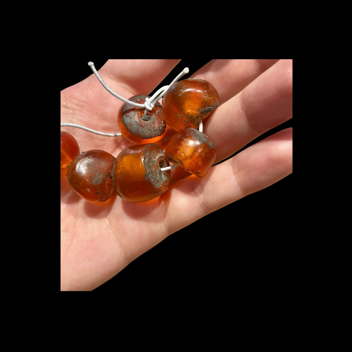 Choice of Short Strands of Caramel Faux Amber Beads - Rita Okrent Collection (AT1898)
