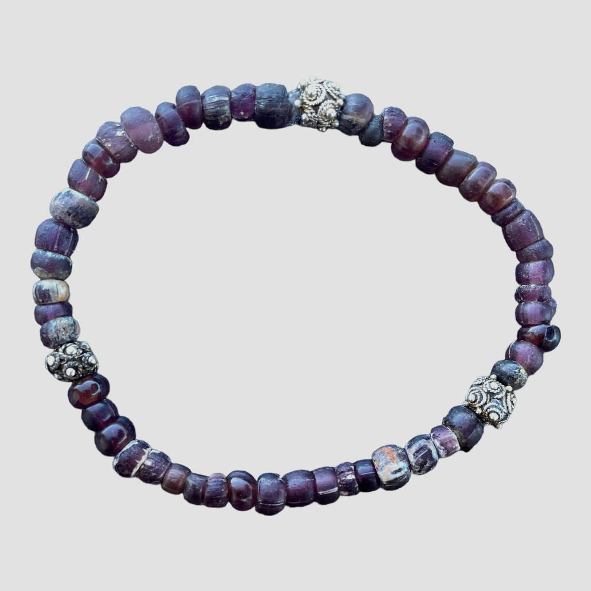 Antique Indo Pacific Glass Beaded Stretch Bracelet in Choice of Colors - Rita Okrent Collection (BR360)