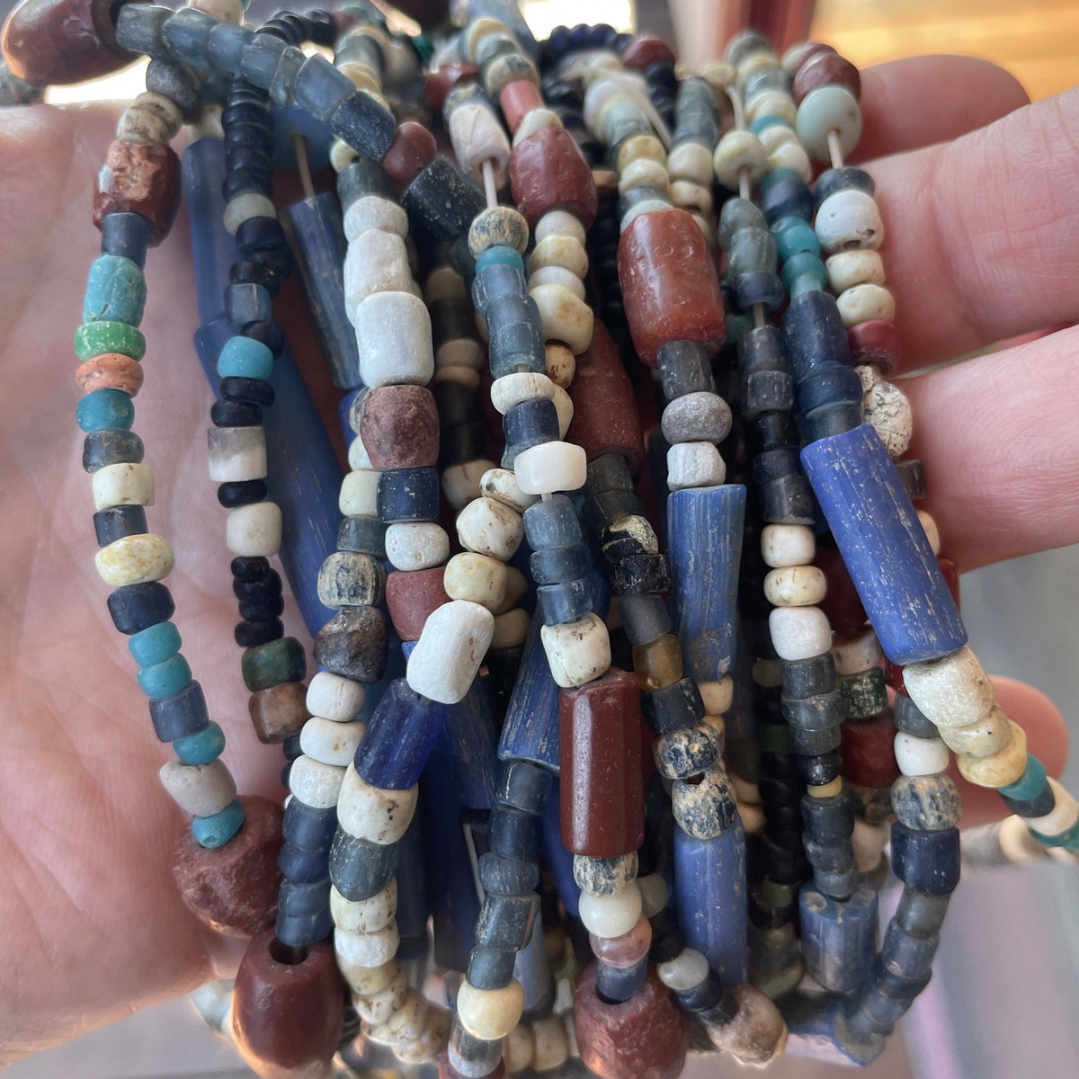 Very Long Strand of Ancient Mixed Beads from West Africa - Rita Okrent Collection (AT1891)