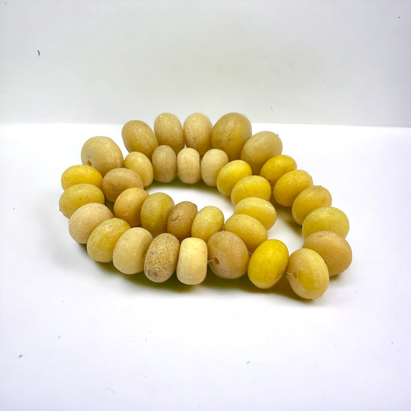 Pale Yellow Large Faux Amber Beads, Vintage, Africa - Rita Okrent ...