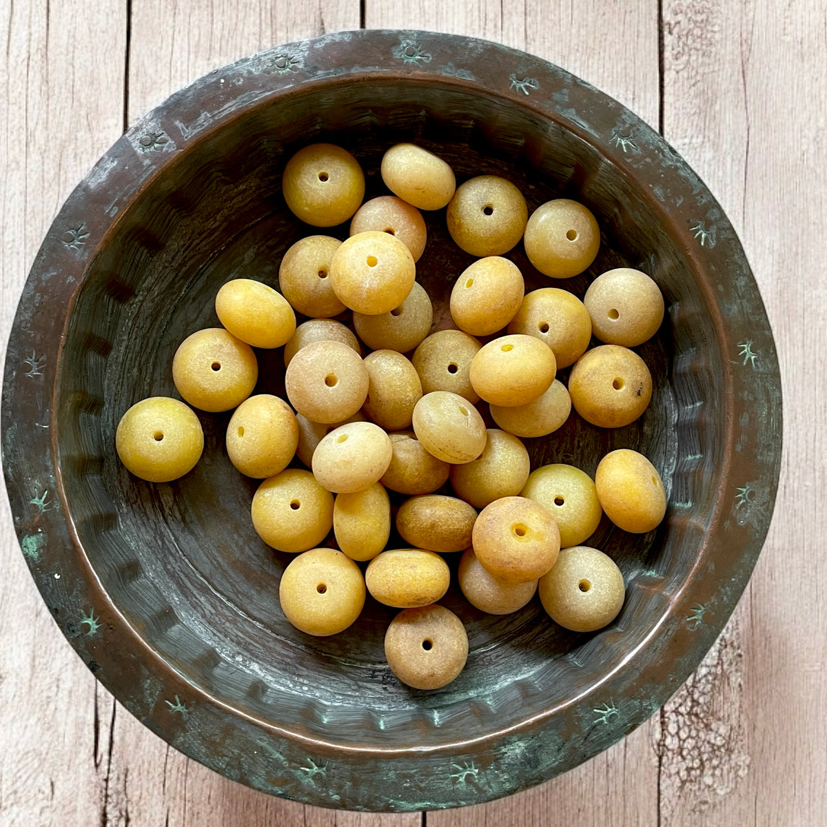 Pale Yellow Faux Amber Beads, Sold Individually -  Rita Okrent Collection (AT0476)