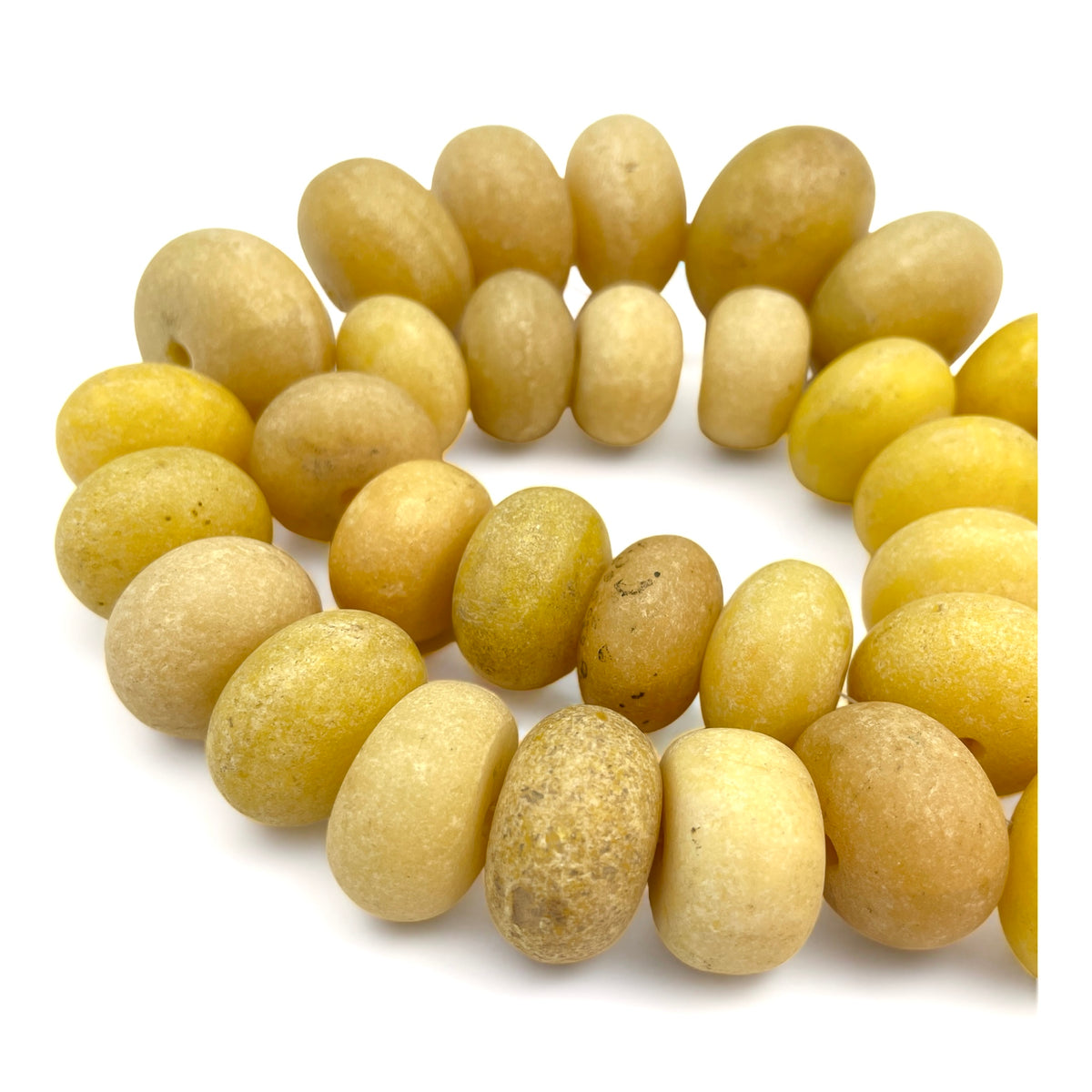 Pale Yellow Large Faux Amber Beads, Vintage, Africa - Rita Okrent Collection (AT0478b)